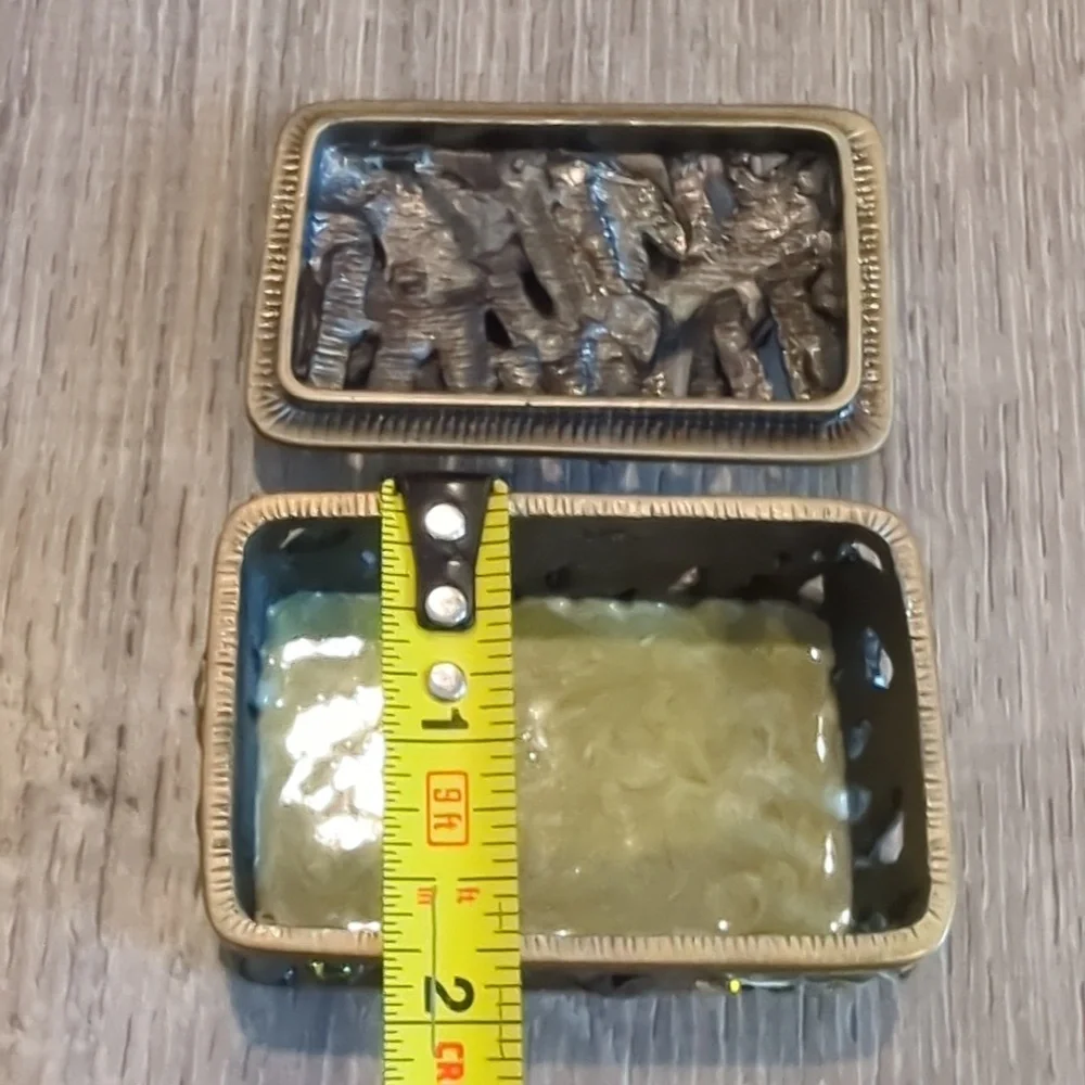 Bamboo Rhinestone Decorative Trinket Boxes Set Of 2